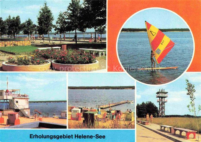 Helenesee FRANKFURT ODER Promenade Windsurfing Aufsichtsturm Strand