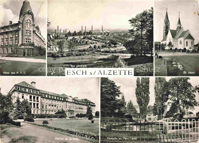 Esch-sur-Alzette Luxembourg Hotel des PTT Vue generale St Henri Hopital de la Vi