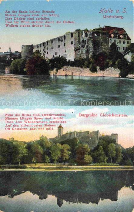 HALLE SAALE Moritzburg Burgruine Giebichenstein Poesie