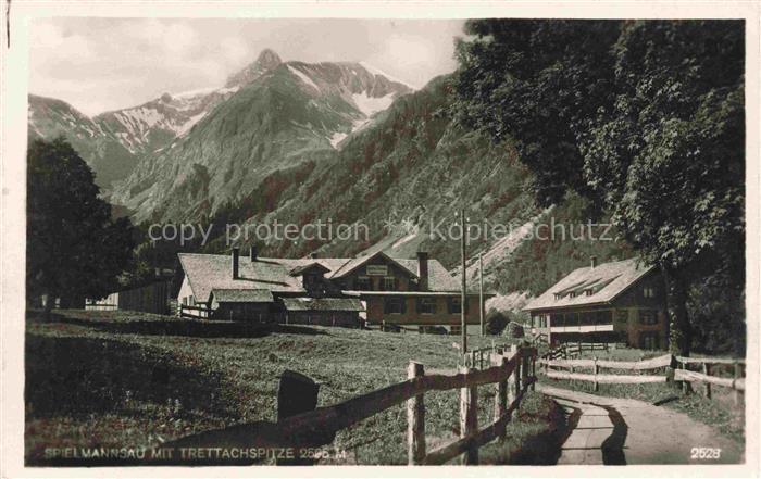 Spielmannsau Oberstdorf Bayern Blick zur Trettachspitze Allgaeuer Alpen