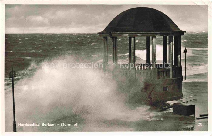 BORKUM Nordseebad Sturmflut