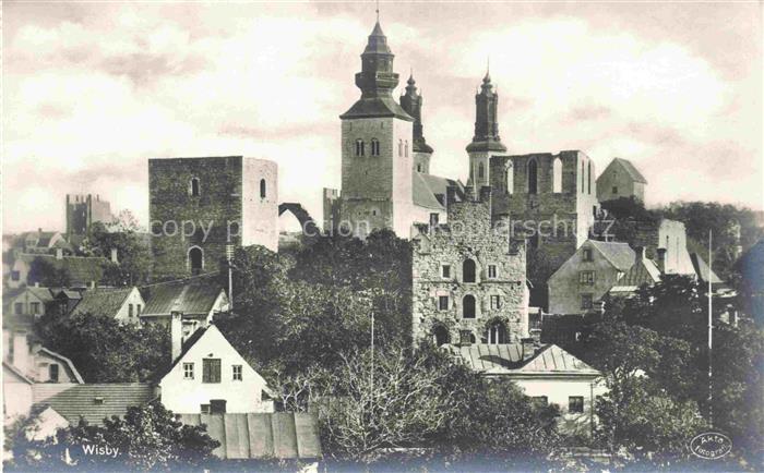 Wisby Visby Ansicht mit Kirche