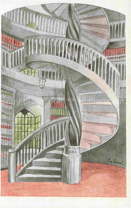 WEIMAR  Thueringen Wendeltreppe im alten Stadtturm der Grossherzoglichen Bibliot