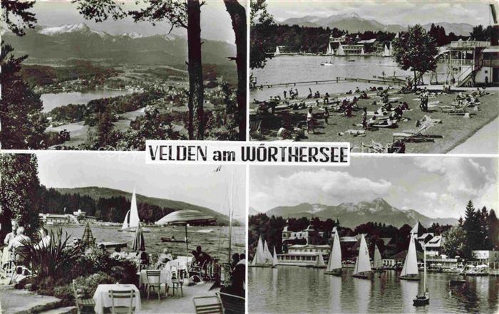 Velden  Woerthersee AT Panorama Alpen Strandbad Segeln Restaurant Terrasse
