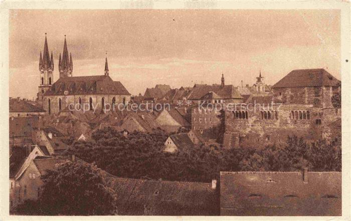 Eger  Cheb CZ Ansicht mit Erzdekanalkirche Kuenstlerkarte Helo No. 34