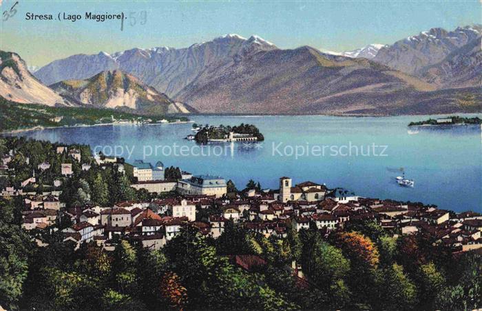 Stresa Borromeo Lago Maggiore IT Panorama Alpen