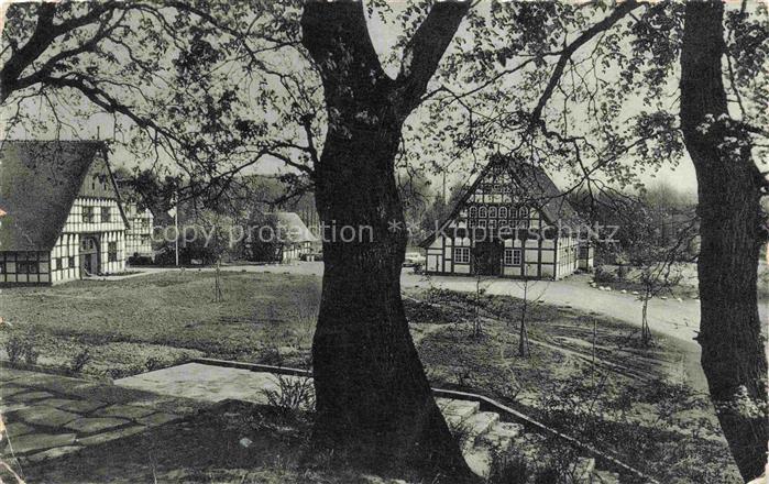 Bad Melle Osnabrueck Blick vom Ehrenmal auf Museumsdorf