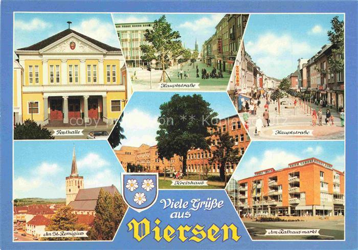 VIERSEN Festhalle Hauptstrasse Kreishaus St. Remigius-Kirche Rathausmarkt