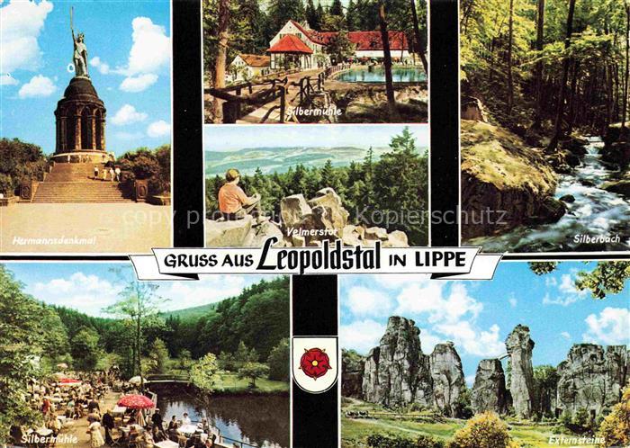 Leopoldstal Lippe Hermannsdenkmal Silbermuehle Velmerstot Silberbach Externstein