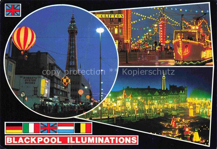 BLACKPOOL  UK Illuminations Nationalflaggen
