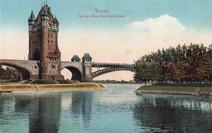 WORMS Rhein An der Ernst Ludwig Bruecke
