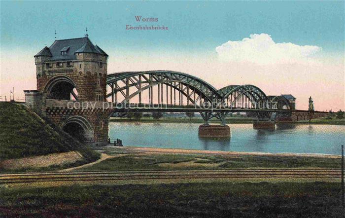 WORMS Rhein Eisenbahnbruecke