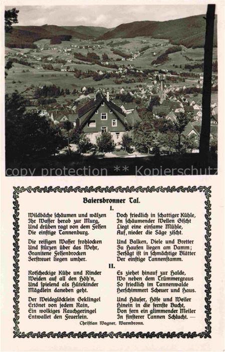 Baiersbronn Schwarzwald Panorama Gedichttext