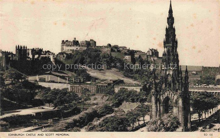EDINBURGH  SCOTLAND UK Castle and Scott Memorial