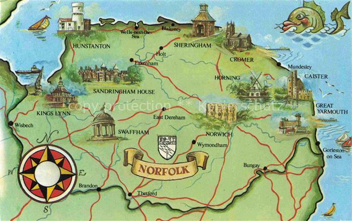 Norfolk Broads UK uebersichtskarte