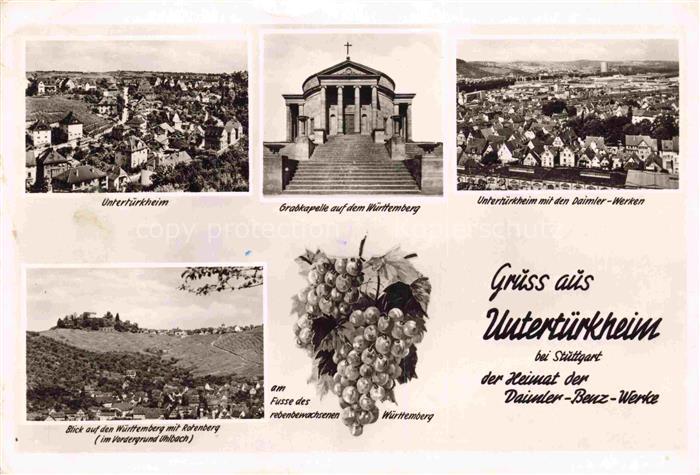 Untertuerkheim STUTTGART Panorama Grabkapelle Daimler Werke Wuerttembergblick mi
