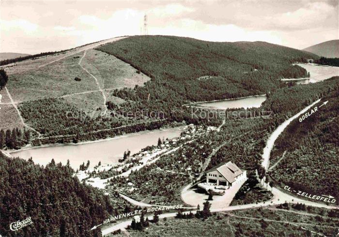 Hahnenklee-Bockswiese Harz Cafe Kreuzeck mit Campingplatz Fliegeraufnahme