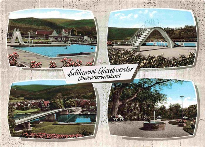 Gieselwerder Oberweser Schwimmbad Weserbruecke Park Brunnen