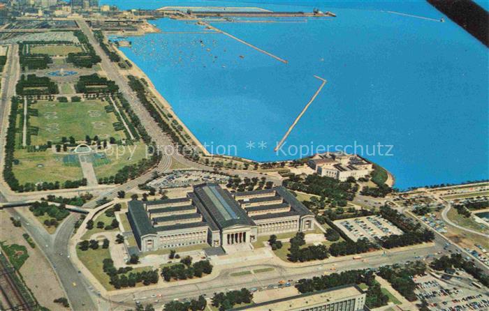 CHICAGO  Illinois USA Aerial View Beautiful lake Front Museum Grand Park