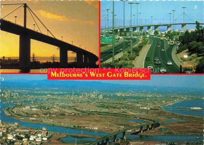 MELBOURNE  Victoria Australia West Grate Bridge Stadt Ansicht