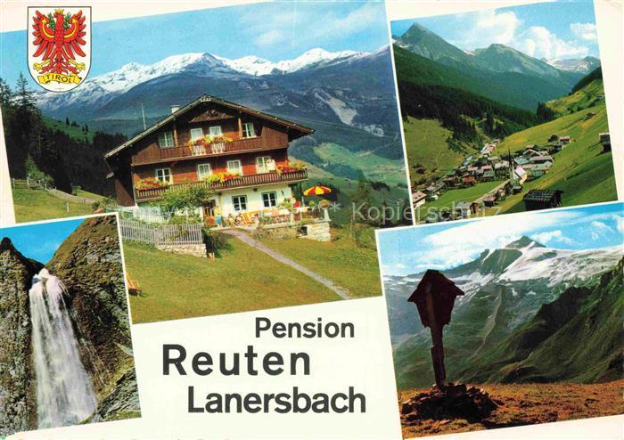 Lanersbach Mayrhofen Zillertal Tirol AT Pension Reuten Wasserfall Panorama Bilds