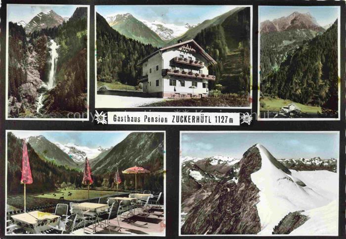 Neustift  Stubaital Tirol AT Gasthaus Pension Zuckerhuetl Wasserfall Terrasse Gi