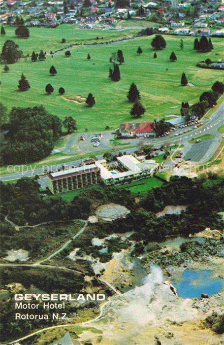 Rotorua City Bay of Plenty New Zealand NZ Geyserland Motor Hotel Fliegeraufnahme
