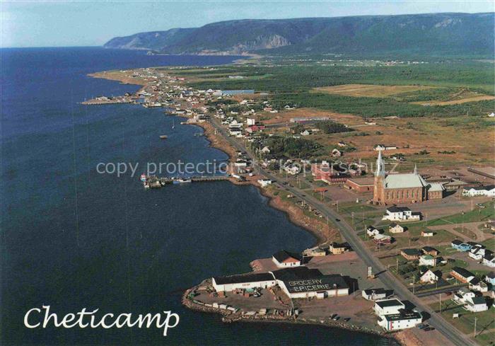 Cheticamp Cape Breton Nova Scotia Canada Air View of Cheticamp an Acadian villag