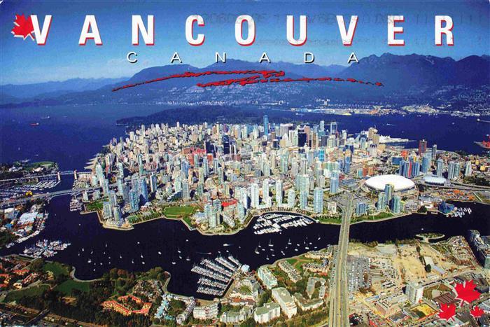 VANCOUVER BC Canada Stanley Park False Creek and the North Shore Mountains Flieg