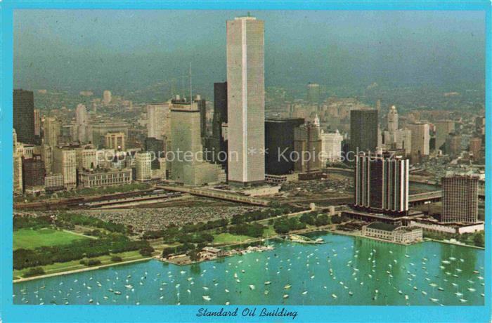 CHICAGO  Illinois USA Standard Oil Building Yacht Harbour Fliegeraufnahme