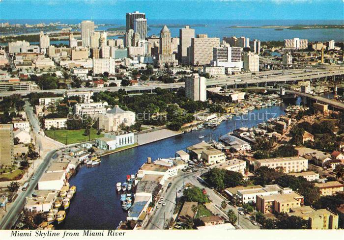 MIAMI  Florida USA Skyline from Miami River