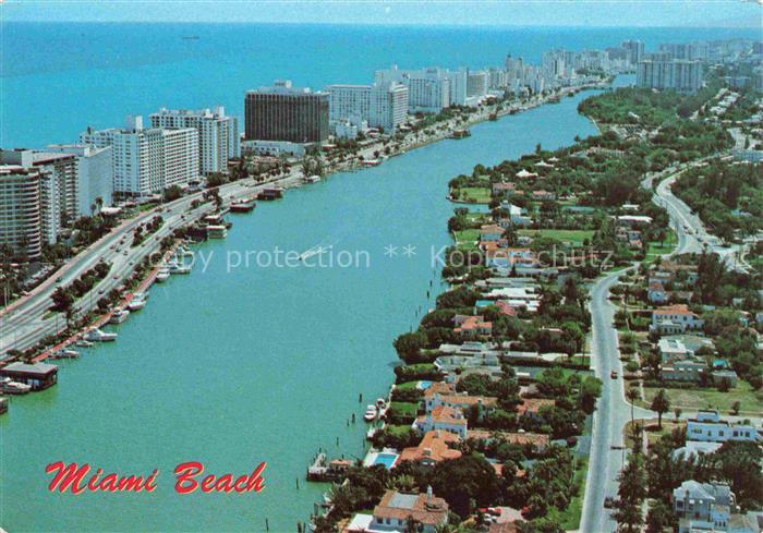 Miami Beach Florida USA Collins Avenue Indian Creek Waterway Fliegeraufnahme