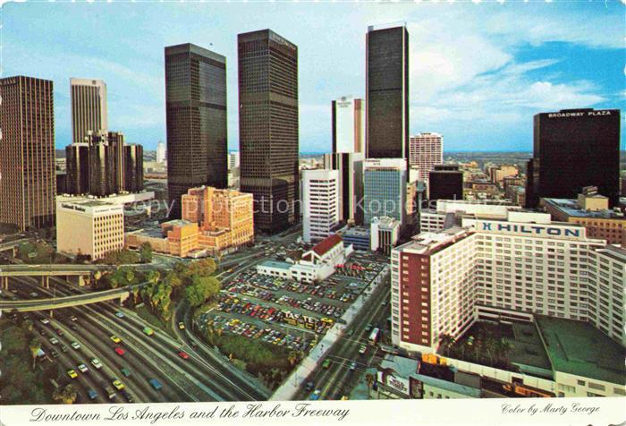 LOS ANGELES California USA and the Harbor Freeway Fliegeraufnahme