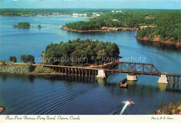 Ontario  Canada Rose Point Narrows Parry Sound Fliegeraufnahme