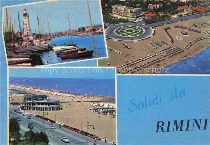 RIMINI IT Hafen Strand Fliegeraufnahme