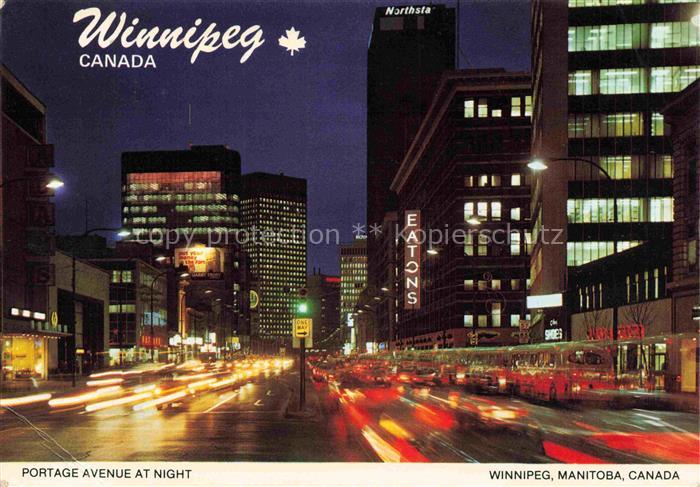 Winnipeg Manitoba USA Portage Avenue at Night