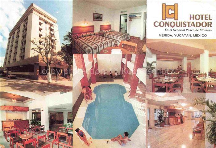 Merida Yucatan Mexico Hotel Conquistador Gastraeume Hallenbad Rezeption