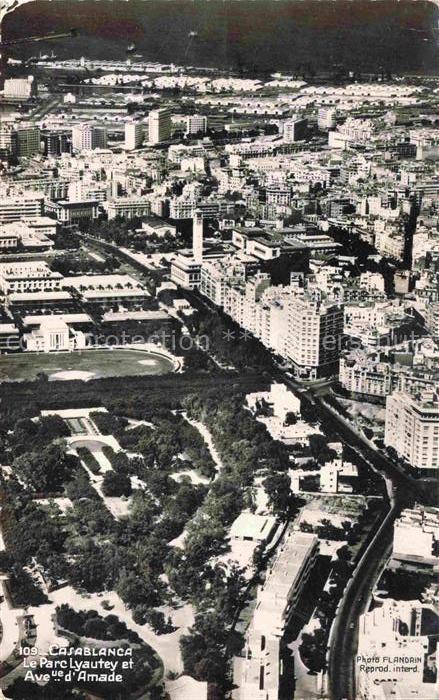 CASABLANCA Maroc Le Parc Lyautey et Avenue d'Amade