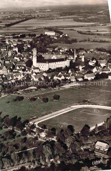 Dillingen Donau Fliegeraufnahme mit Sportplatz und Kirche