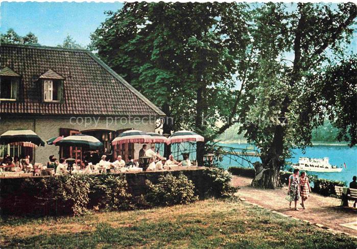 BAD HONNEF Rhein Cafe auf Insel Grafenwerth