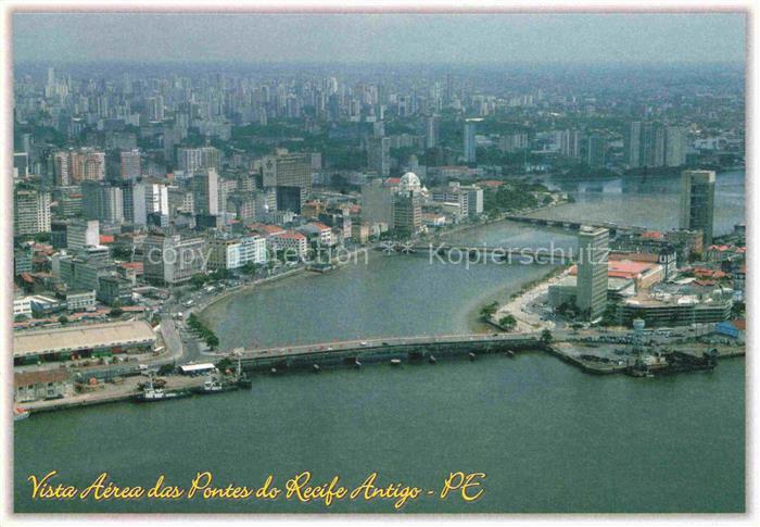Recife Pernambuco Brazil Vista Aerea das Pontes do Recife Antigo