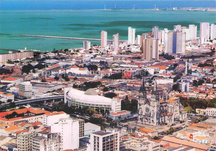Fortaleza Ceara Brasil Marcado Central e Catedral Fliegeraufnahme