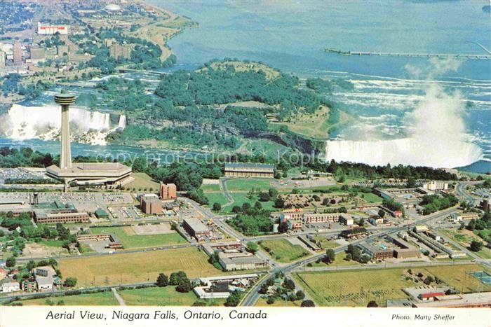 NIAGARA FALLS Ontario Canada Aerial view of the American and Canadian Horseshoe
