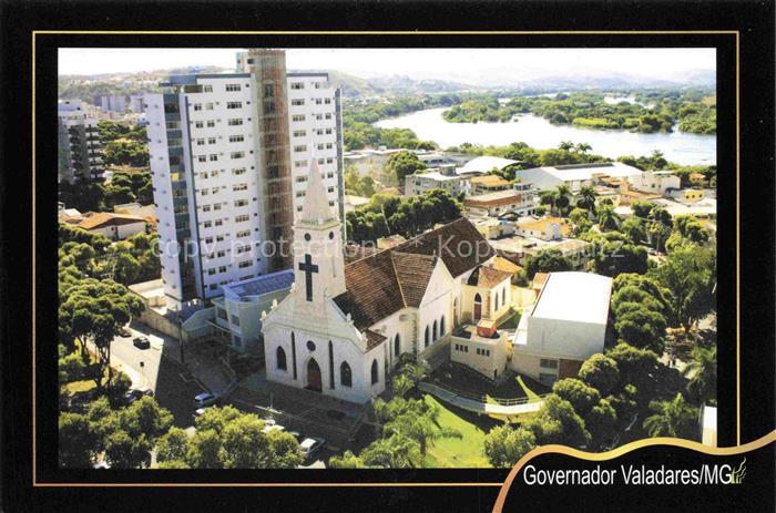 Governador Valadares Porto PT Vista aerea da Igreja Santo Antonio Ao fundo o rio