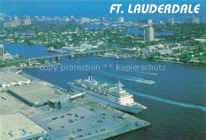 Fort Lauderdale Florida USA Port Everglades and 17th Street Bridge