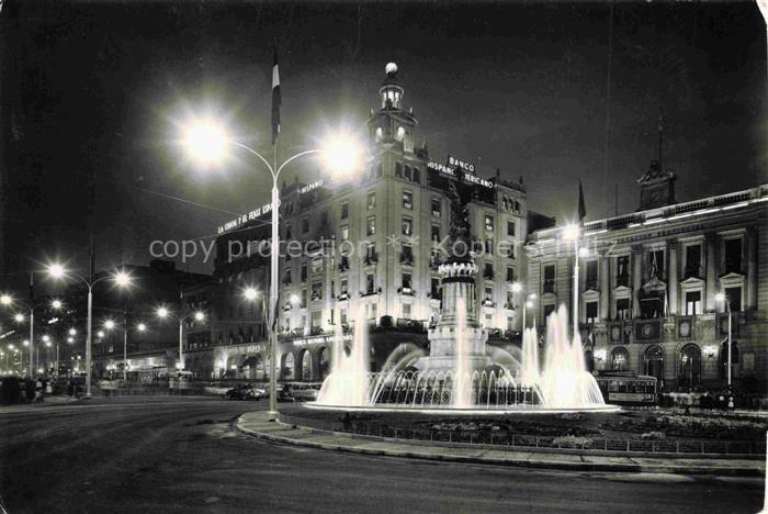 ZARAGOZA Saragossa ES Nocturna Plaza de Espana Monumento a los Martires