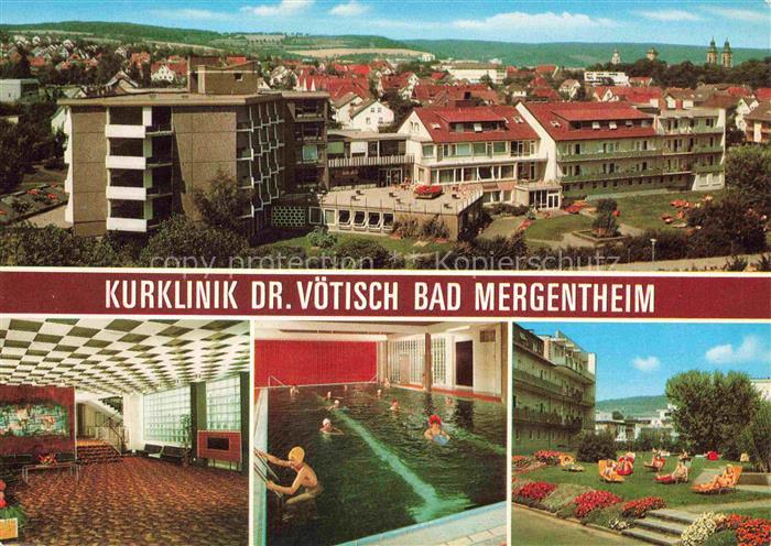 BAD MERGENTHEIM Kurklinik Dr Voetisch Foyer Hallenbad Liegewiese