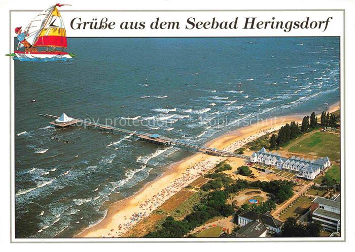 HERINGSDORF  Ostseebad Usedom Fliegeraufnahme mit Seebruecke