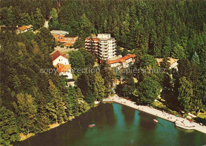 Bad Sachsa Osterode Harz Schmelzteich mit Parkhotel Fliegeraufnahme