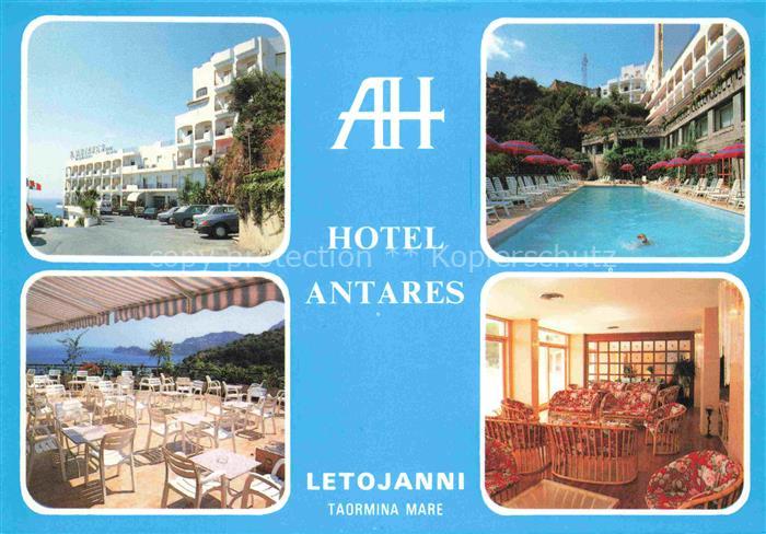 Letojanni Letoianni Taormina Sicilia IT Hotel Antares Freiterrasse Gastraum Pool